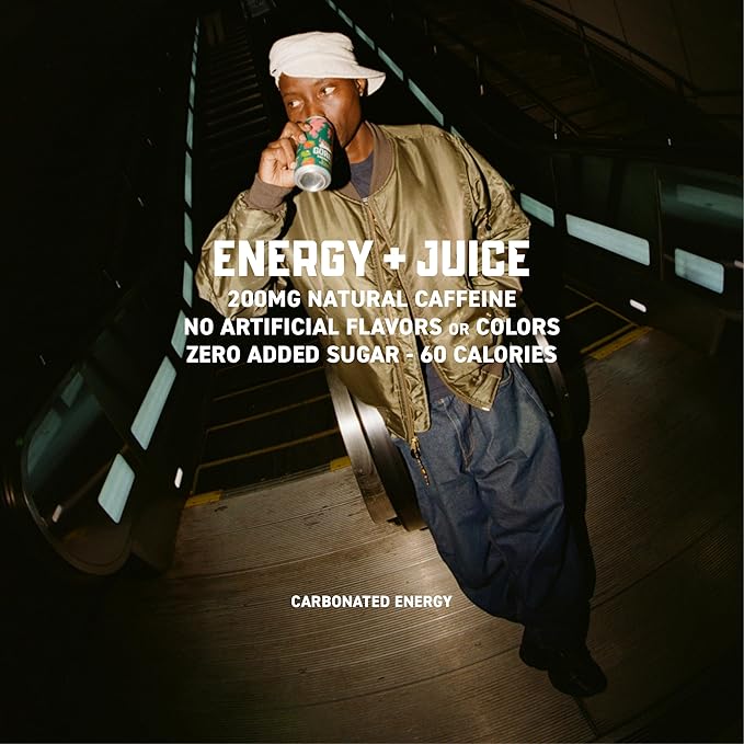 Gorilla Energy Drink, Kiwi Strawberry, 200mg Natural Caffeine, Real Fruit Juice Squeezed & Concentrated, L-Theanine, Taurine, Ginseng, Acetyl L-Carnitine, No Added Sugar and No Artificial Colors, 12 Pack