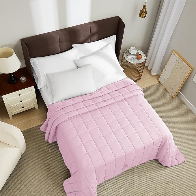 L'AGRATY Weighted Blanket - 88"x104" 25lbs Cooling Breathable Heavy Blanket Microfiber Material with Glass Beads for Adult All-Season Summer Fall Winter Soft Thick Comfort