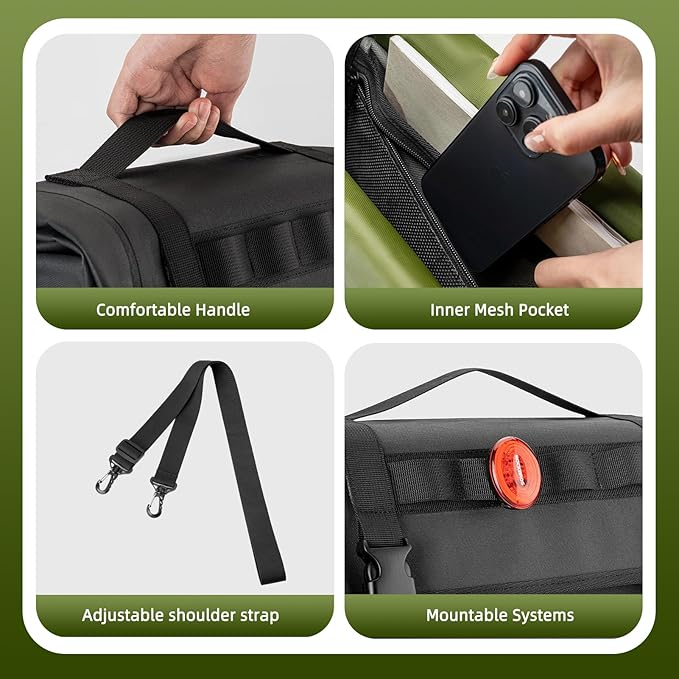 ROCKBROS Bike Panniers 15L Capacity Waterproof Bike Rack Bag Bicycle Panniers for Cycling Commuting Bikepacking Black 2PCS