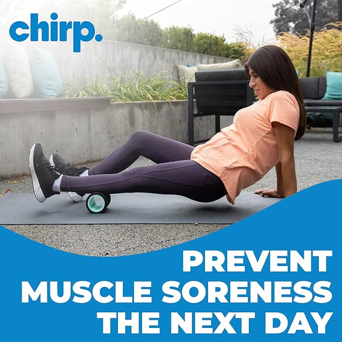 Chirp Wheel Foam Roller - Targeted Back & Neck Pain Relief, Muscle Massage, Trigger Point Therapy, High-Density Foam Tool for Physical Therapy, Stretching & Exercise, 500lbs Capacity, 4 Inch Mint