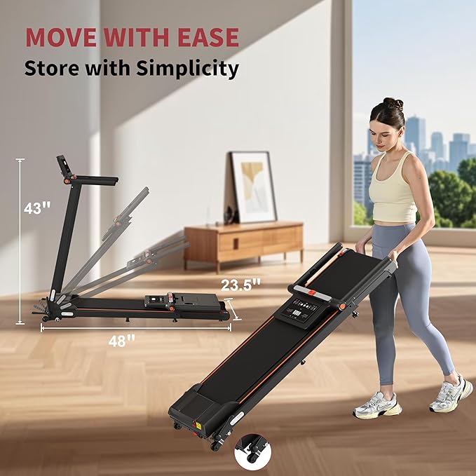 Treadmill with Incline, 3 in 1 Under Desk Treadmill Walking Pad with Removable Desk Workstation 3.5HP Foldable Compact Walking Treadmills for Home Small Office with Wristband Remote Control