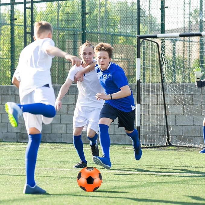 12 Pcs Soccer Balls Bulk Size 4 Soccer Balls with Pump Soft Football Outdoor Indoor for Sport Training Practice Game Gift for Youth Teen Adult