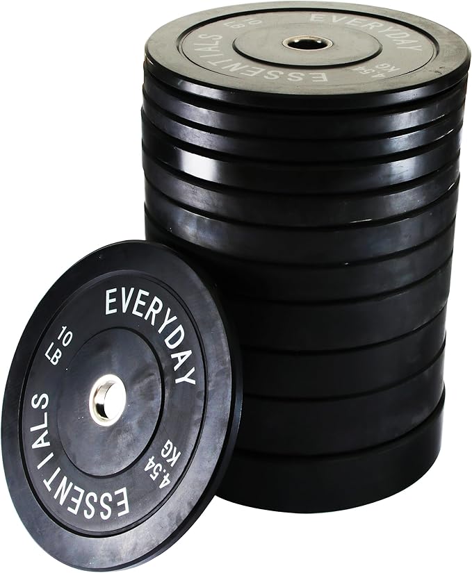 2-Inch Olympic Bumper Plates, Perfect Weight Plates for Weightlifting and Strength Training, Multiple Weights Available
