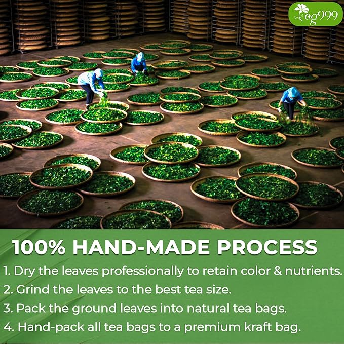 TOG999, Premium 60 Moringa Leaf Tea Bags, 100% Natural & Pure from Moringa Leaves. Loose Leaf Moringa Herbal Tea. Moringa Leaf Tea. No Sugar, No Caffeine, No Gluten, Vegan.