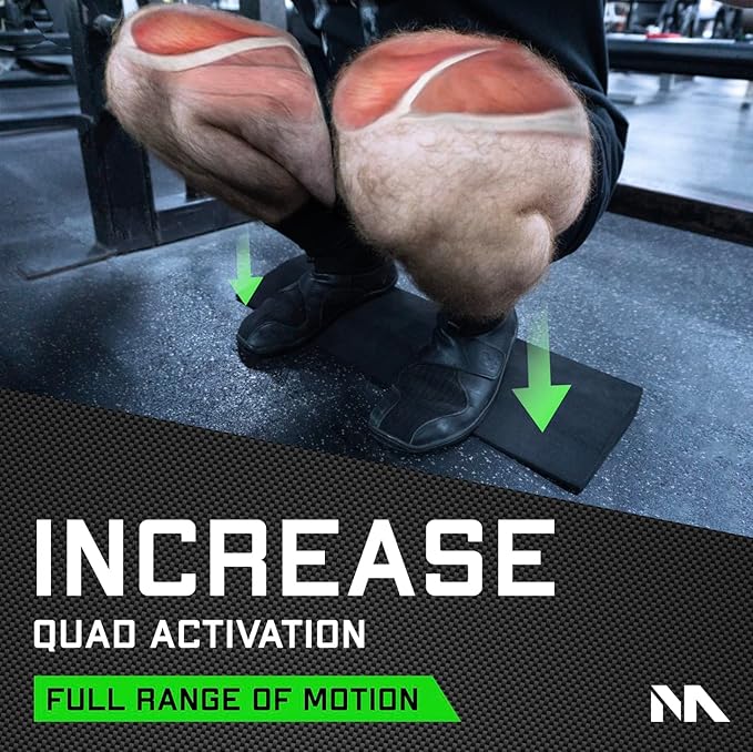 Squat Wedge Block - Slant Board For Squats, Heel Elevated Squatting Foam Platform For Weight Lifting, Home Gym Leg Workout Wedges & Calf Exercise Equipment for Fitness Workouts