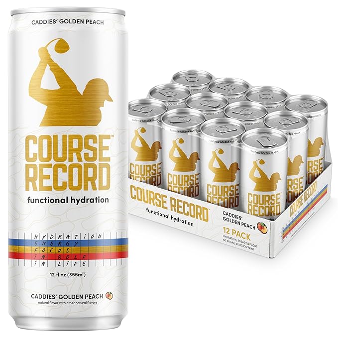 Functional Hydration Drink for Golfers – COURSE RECORD Variety Pack – Electrolytes, Calm Energy & Focus – Healthy Sports Drink – 12-Pack (12oz Cans) – Low Sugar, Low Caffeine