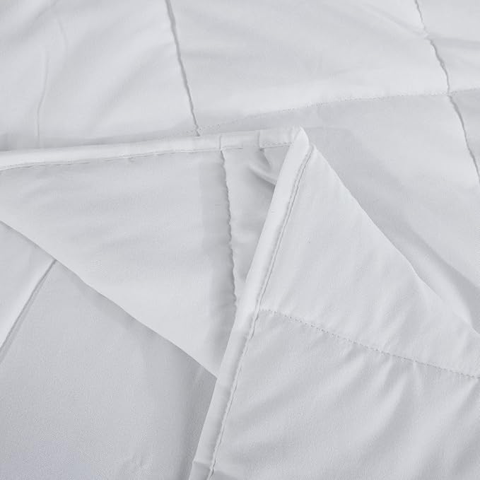 L'AGRATY Weighted Blanket - 48"x72" 15lbs Cooling Breathable Heavy Blanket Microfiber Material with Glass Beads Big Blanket for Adult All-Season Summer Fall Winter Soft Thick Comfort Blanket