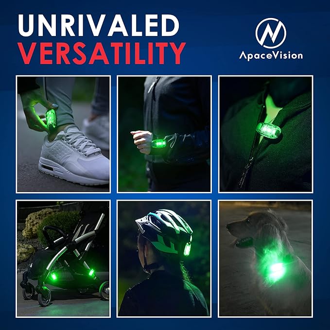 LED Safety Light (2 Pack) - Clip On Strobe/Running Lights for Runners, Dog, Bike, Walking, Boat, Kayak, Stroller and More - High Visibility Accessories for Your Reflective Gear, Bicycle