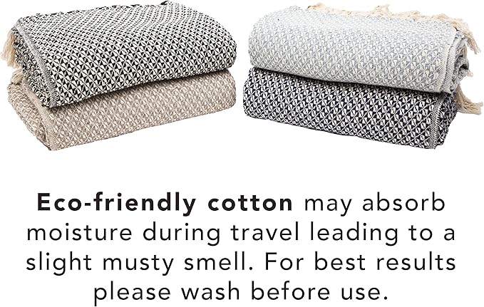 Arkwright Common Ground Bulk Blankets - Pack of 12 - Reversible 100% Cotton All Season Lightweight Couch Bed Throws for Wedding Guests, Travel, and Outdoor Events, 50 x 70 in, Checkered