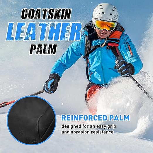 HANDLANDY Insulated Work Gloves Waterproof for Men Women, 3M Thinsulate Ski Gloves Winter Cold Weather Work Gloves Touchscreen (Medium, Black)