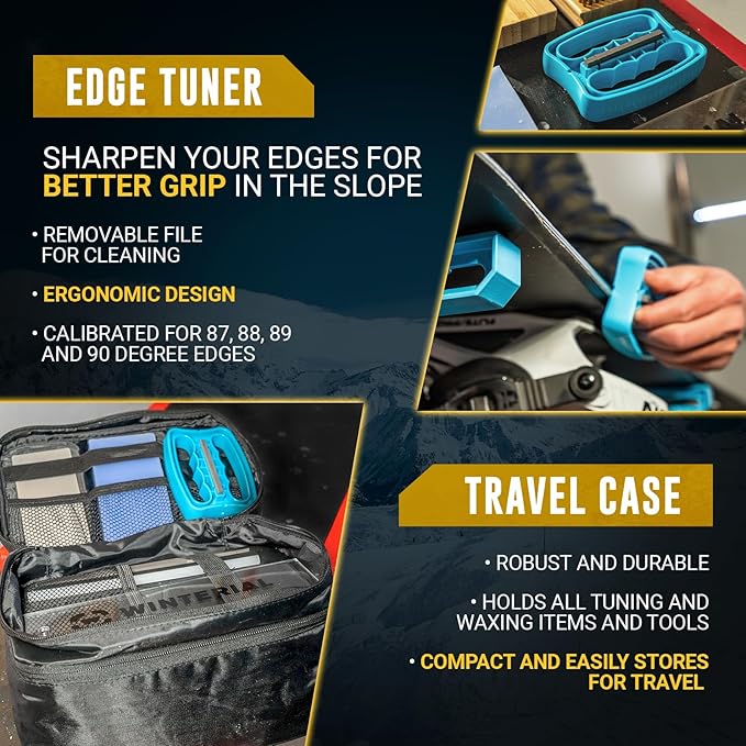 Winterial Snowboard and Ski Tuning Kit, with Iron, All-Temp Snowboard Wax, Angled Edge Tuner File