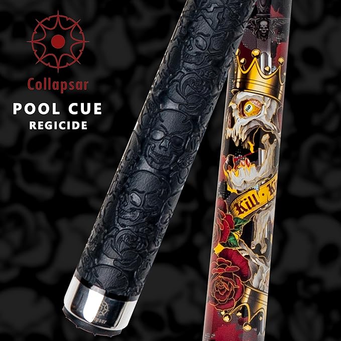 Collapsar CBP Pool Stick with 1X1 Hard Case,13mm Tip with Low Deflection Technology Billiard Cue,58" 2-Pieces 19-21 oz Professional Pool Cue Set