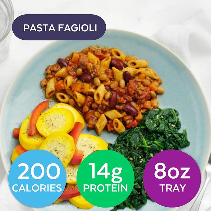 HMR Vegetarian Entrée Pack | Pre-packaged Lunch or Dinner to Support Weight Loss | Pack of 6 Ready to Eat Meals | 10-14 grams of Protein per Entrée | Low Calorie Food | 8oz Servings per Meal