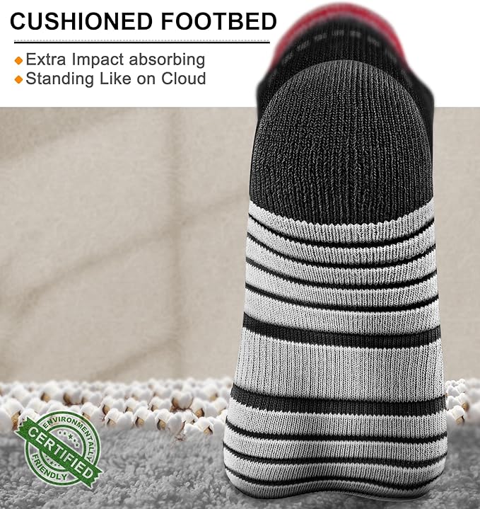 KEMISANT Men Running Socks,Active Ankle Socks No show Cushioned Footbed Arch Support