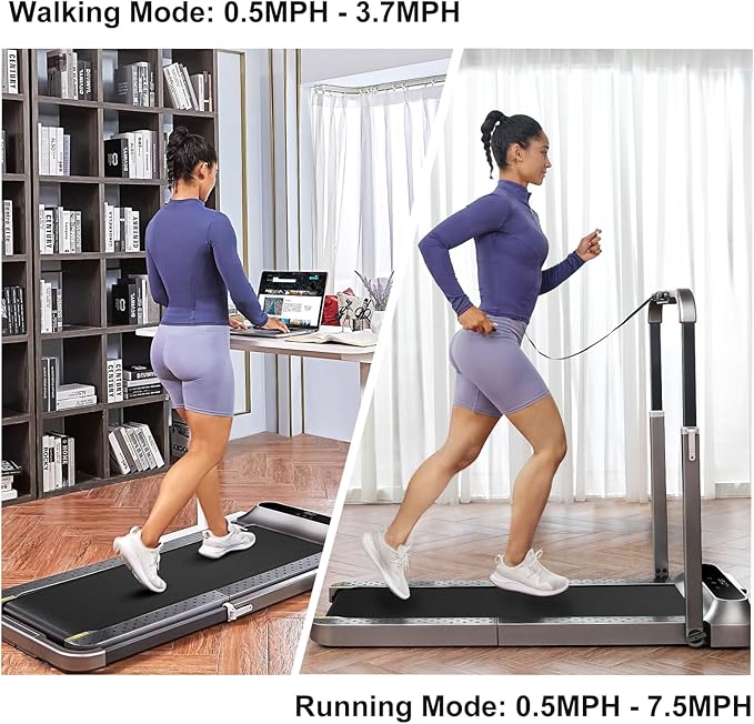 WALKINGPAD R Series Folding Treadmill, 2 in 1 Walking Pad Under Desk Treadmill for Home and Office, Compact Foldable Design with App Control and LED Display, Spacious Belt for Walking or Running
