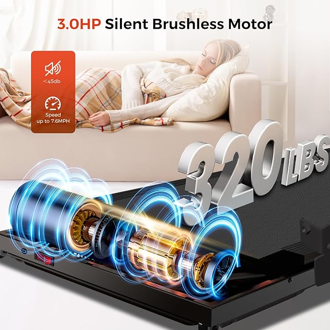 Portable Foldable Treadmills for Home, Small Folding Treadmill for Home Office with 300 LBS Capacity, Walking Running Exercise Electric Compact Treadmill with LED Display