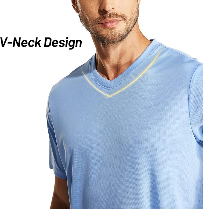 MIER Men's Quick Dry Workout Shirts Moisture Wicking Running Athletic Performance T-Shirts Recycled Polyester Top Tee