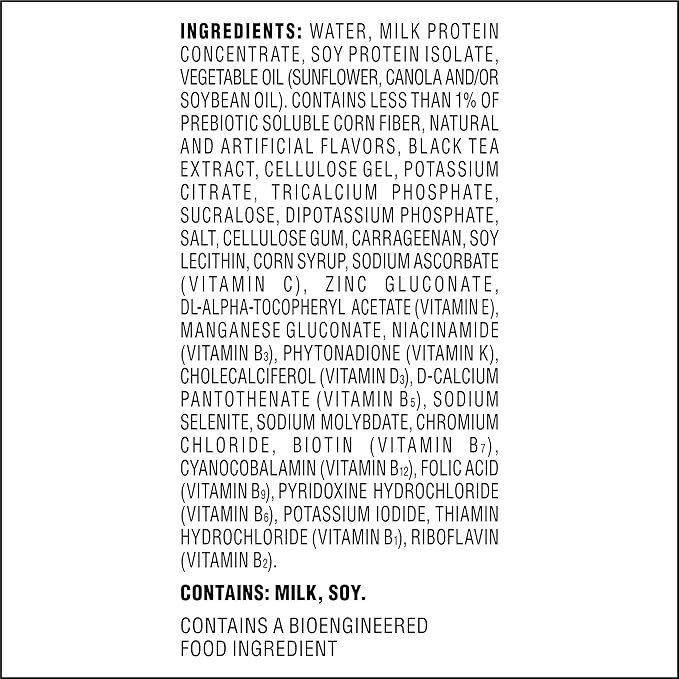 Atkins Iced Tea Latte Protein Shake, Black Tea with Honey, 15g Protein, 3g Fiber, 1g Sugar, Made with Real Tea, 12 Shakes