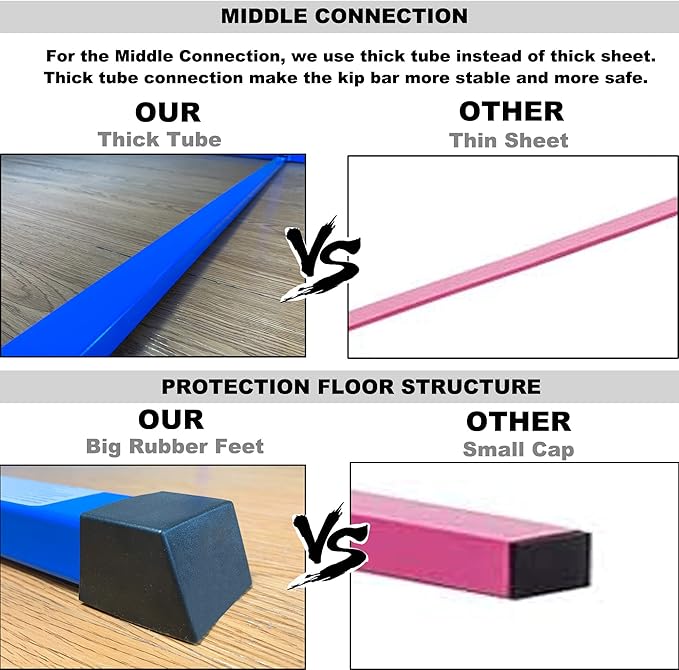 4FT/5FT Gymnastic Bar Set Gymnastics Horizontal Bar Gymnastics Kip Bar for Kids Home Use