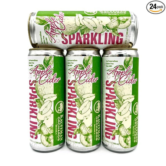 Kauffman Orchards Sparkling Apple Cider, 12 oz. Can (Pack of 24)