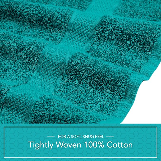 Pleasant Home Bath Towels Set of 6 (24” x 50”) 100% Cotton, 515 GSM | Lightweight, Soft & Absorbent Luxury Towels for Bathroom | for Gym, Pool & Spa | 6 Pack, Teal