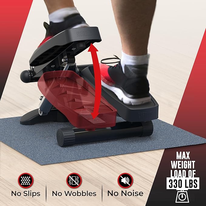 Nordic Lifting Mini Stepper Machine – Stair Climber w/Resistance Bands & LCD – Home Workout Stepper