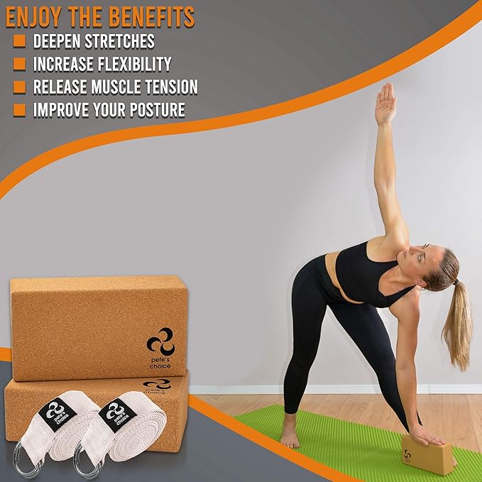 2-PACK or 5-PACK Yoga Exercise Adjustable Straps 8Ft | BONUS eBook | with Durable D-Ring For Pilates & Gym Workouts | Hold Poses, Stretch, Improve Flexibility & Maintain Balance