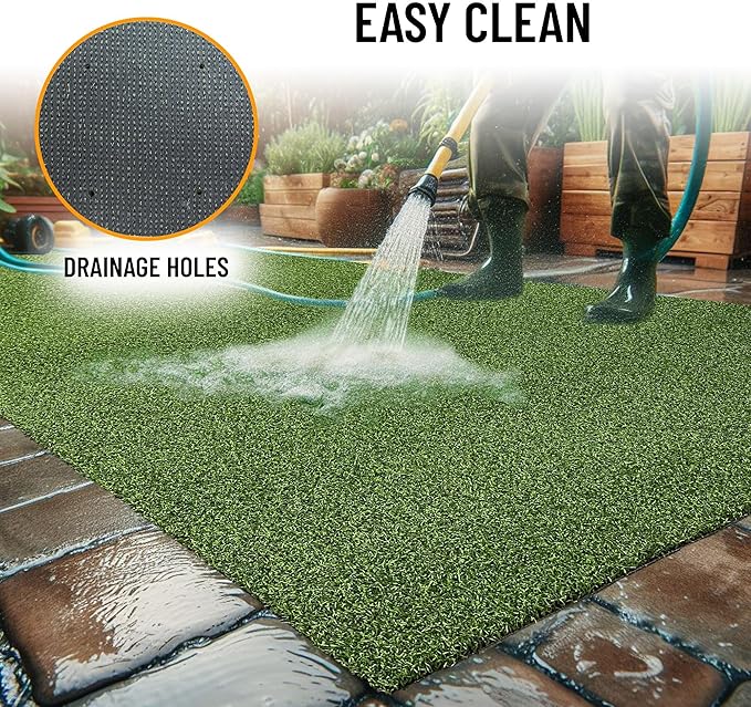 Ottomanson Artificial Turf Golf Hitting Mat 3' x 18' Indoor/Outdoor Waterproof Synthetic Fake Grass for Putting Practice Baseball Football Sports Gym Backyard, Custom Size 2' up to 30'
