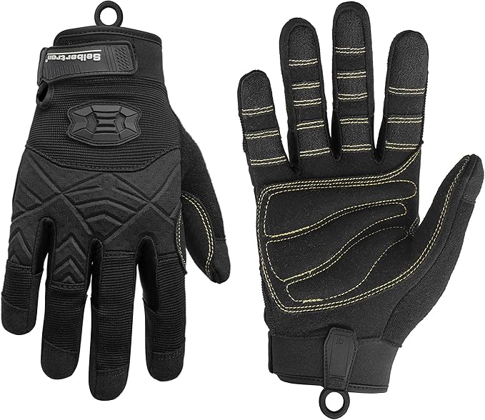 Seibertron Full or Half Finger Padded Palm Lightweight Breathable Climbing Rope Gloves for Climbers, Rock Climbing, Rescue, Adventure, Sailing, Kayaking, Outdoor Sports