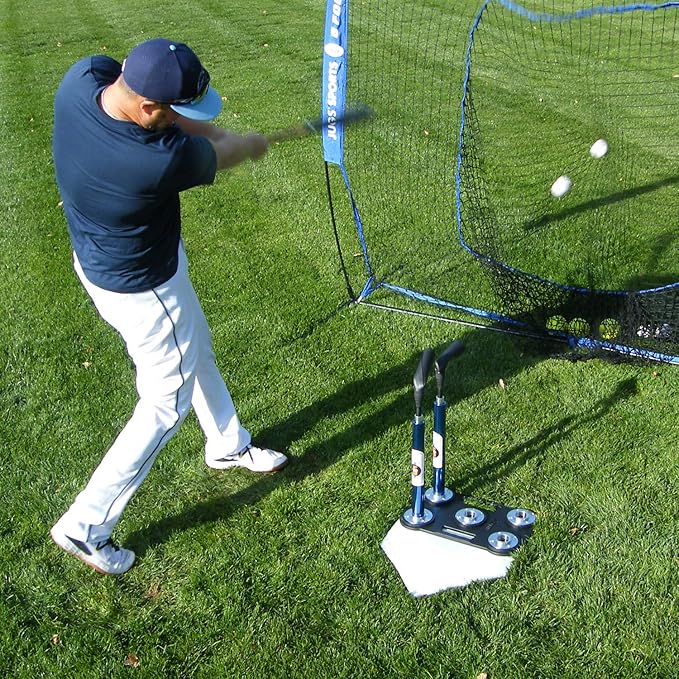 Jugs Pro-Style 5-Point T - This Batting tee Comes Complete with a Weighted Rubber encased Base and 2 Fully Adjustable Extension Tubes. Teaches Correct Contact Points for Inside, Middle, and Outside.
