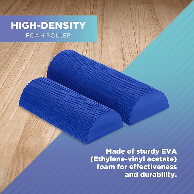 Bean Products High-Density EVA Foam Rollers | Deep Tissue Massager | Myofascial Release Textured Bumps | 36” Half Roller | Made in The USA