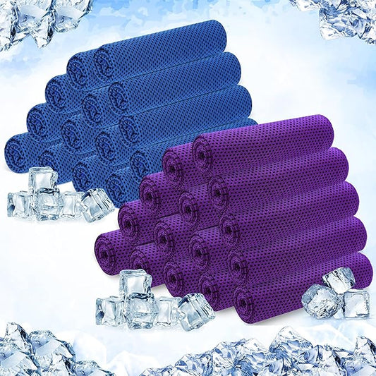 Hosuly 30 Pack Cooling Towels, 40"x12" Ice Breathable Soft Chilly Sweat Rag Microfiber Workout Rags for Gym Cooling Towels for Neck and Face for Yoga Golf Sport Running