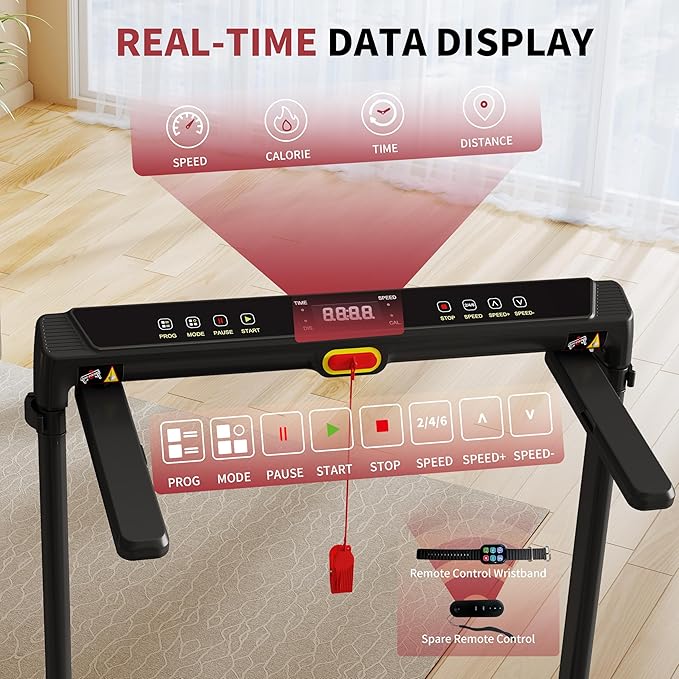 Foldable Treadmill with Incline Treadmill with Home Removable Desk Workstation 3.0 HP 3 in 1 Folding Small Compact Walking Treadmills 300 Lbs Capacity for Home Office