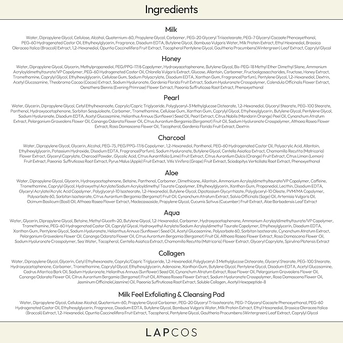 LAPCOS Daily Sheet Mask Variety Pack 7+1 (Version 1) Daily Face Masks - Hydrate, Clarify, Nourish, Exfoliate & Renew Skin, Korean Beauty Favorite (8 pack)