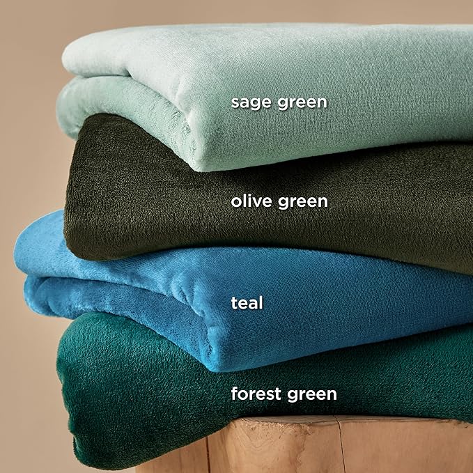 Bedsure Fleece Blankets Queen Size Emerald Green - Bed Blanket Soft Lightweight Plush Fuzzy Cozy Luxury Microfiber, 90x90 inches