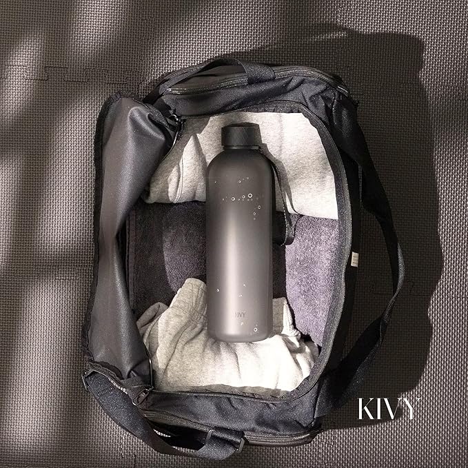 KIVY Large Water Bottle 50oz [Lightweight & Shatterproof] Fits Backpack & Cupholder for Travel, Sports, School - Dark Green water bottle no straw - 1.5 Liter water bottles - 50oz Water bottle