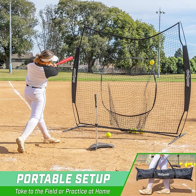 GoSportsGoSports Team Tone 7' x 7' Baseball & Softball Practice Hitting & Pitching Nets in Team Colors