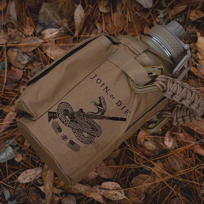 Iron InfideI Battle Bottle Sleeve - 64 oz and 32 oz Water Bottle Sleeve Only for Half Gallon 1L Steel Water Bottle | Rugged Cover with Molle for Versatile Design with Storage for Phone, Wallet & Keys