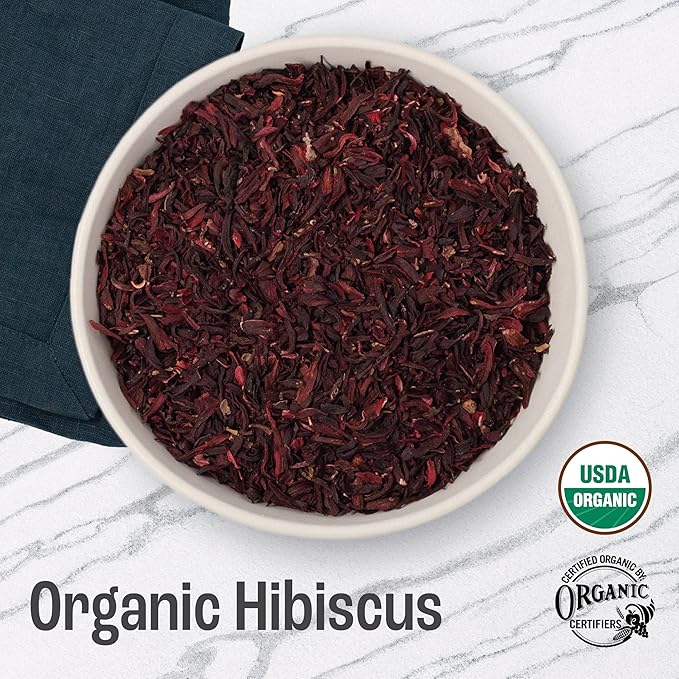 J MAC BOTANICALS Certified Organic Hibiscus Flower (2 Pounds), Hibiscus Tea, Cut & Sifted Flowers, Flor de Jamaica