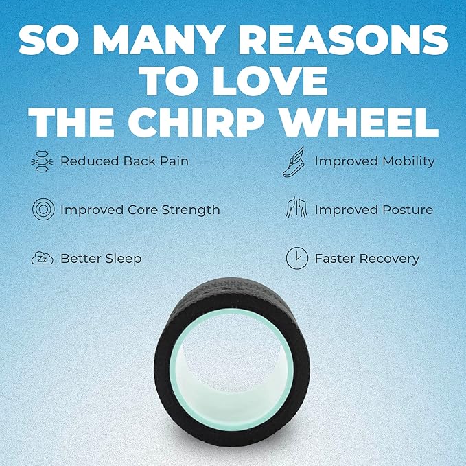 Chirp Wheel Foam Roller - Targeted Back & Neck Pain Relief, Muscle Massage, Trigger Point Therapy, High-Density Foam Tool for Physical Therapy, Stretching & Exercise, 500lbs Capacity, 4 Inch Mint