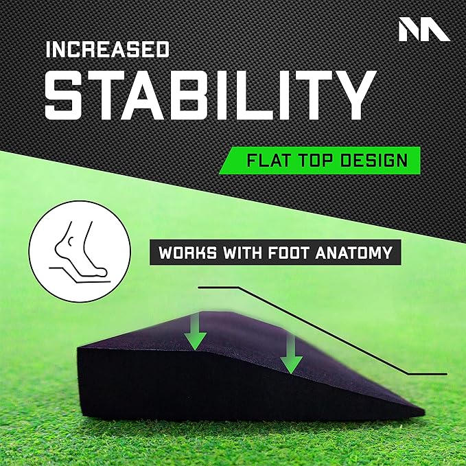 Squat Wedge Block - Slant Board For Squats, Heel Elevated Squatting Foam Platform For Weight Lifting, Home Gym Leg Workout Wedges & Calf Exercise Equipment for Fitness Workouts