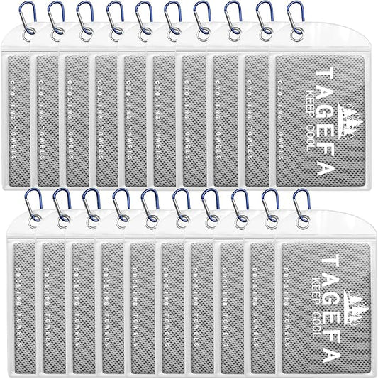 Cooling Towels 20 Pack, 40"x 12" Cooling Rags Neck Wraps for Sports with Carrying Pouch, Gym Cooling Neck Towels for Hor Weather, Sweat, Fitness, Travel