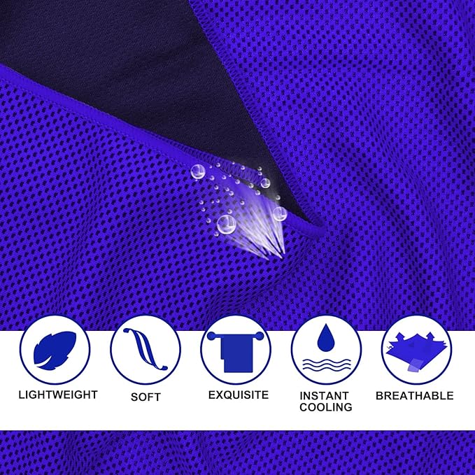 Cooling Towels 40 Pack 40"x 12", 160gsm Bulk Cool Towels, Soft Breathable, Super Absorbent, Quick Cold Towel, for Bowling, Yoga, Travel, Camping, Golf, Football, Hiking, Outdoor Work
