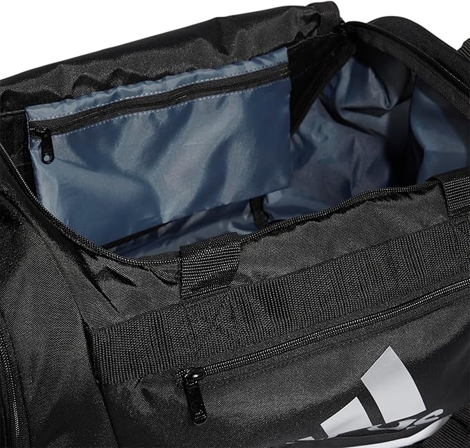 adidas Unisex Defender 4.0 Gym Duffel Bag for Men and Women, Black/Silver Metallic, Small (38L)