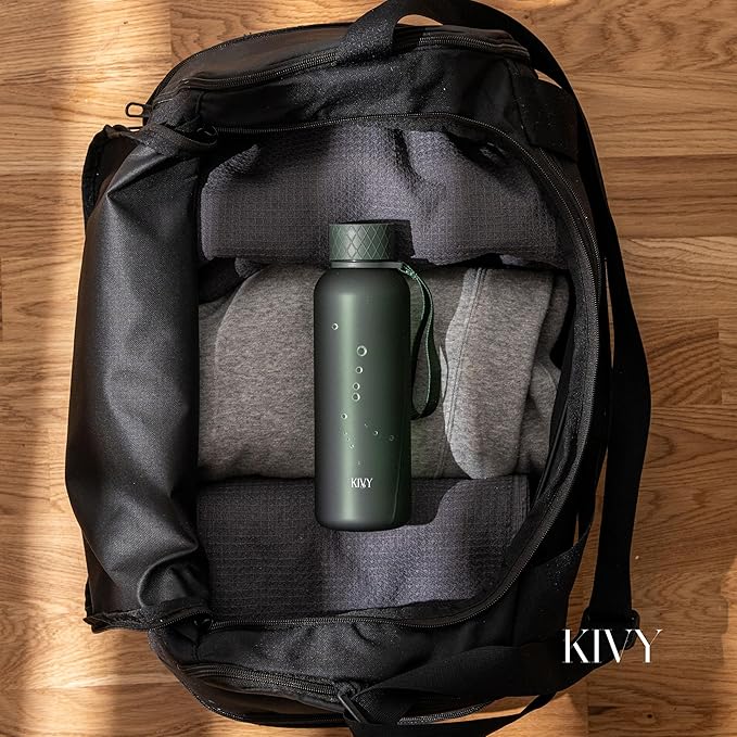 KIVY Slim Water Bottle 22oz [Lightweight & Shatterproof] - Small Drinking Waterbottle - Tritan Bottle Without Straw for School, Sport & Travel - Drinking Bottle Dishwasher Safe, BPA Free
