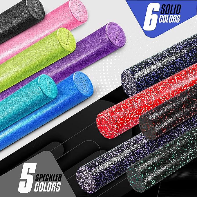 Yes4All High-Density EPP Round Back Roller Foam, Exercise Foam Roller for Yoga, Pilates & Stretching - 12, 18, 24, 36 inch