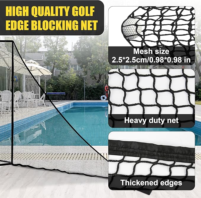 1/2PCS Golf Shank Net Attachment for Golf Hitting Nets with Sandbag, 7 * 7FT/7 * 10FT Golf Barrier Side Net,Golf Practice Hitting Net Barrier Net for Golf, Baseball, Hockey, Soccer (Black/Red