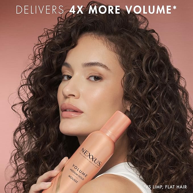 Nexxus Volumizing Foam Hair Mousse, Volume Volumizing Mousse, Hair Styling Mousse, Pink, 10.6 Ounce (Pack of 1)