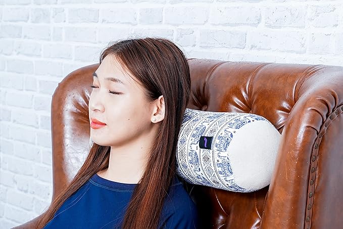 Leewadee Small Yoga Bolster – Shape-Retaining Cervical Neck Roll, Tube Pillow for Comfortable Reading, Kapok Filling, 22 x 6 x 6 inches