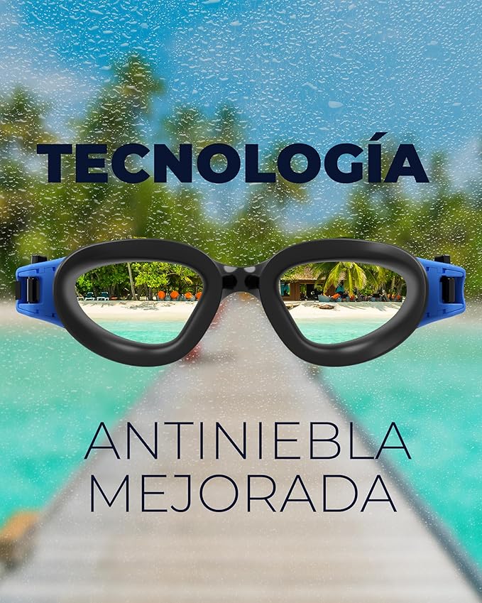 AqtivAqua Swimming Goggles, DX Wide View Swim Goggles for Adult Men Women, Anti Fog No Leaking